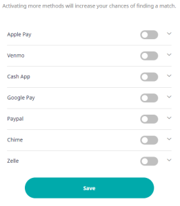 MatchPay Payment Options